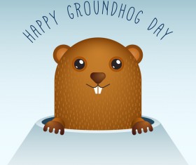 Happy groundhog day cartoon vectors 02