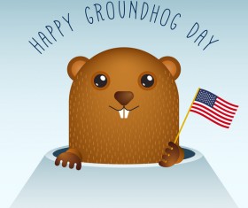 Happy groundhog day cartoon vectors 03