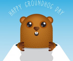 Happy groundhog day cartoon vectors 04