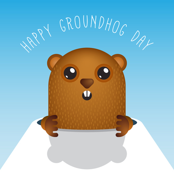 Happy groundhog day cartoon vectors 04
