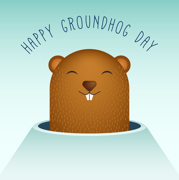 Happy groundhog day cartoon vectors 05