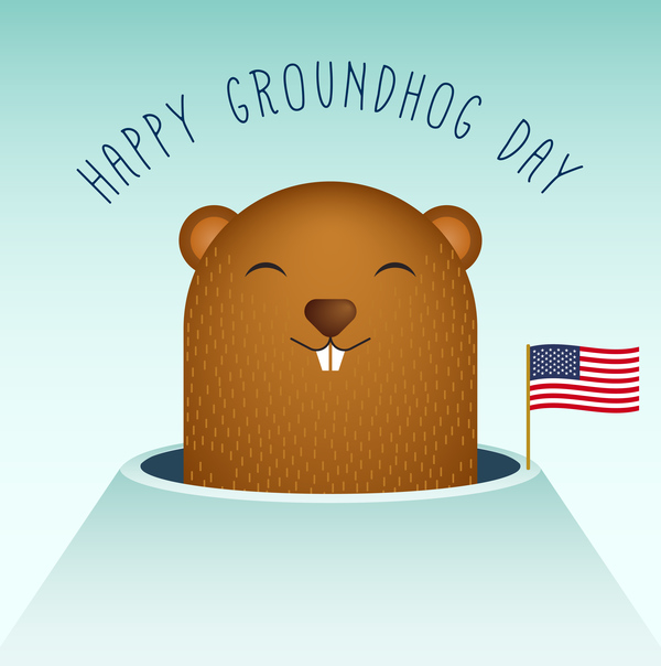 Happy groundhog day cartoon vectors 06