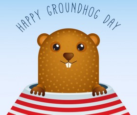 Happy groundhog day cartoon vectors 08