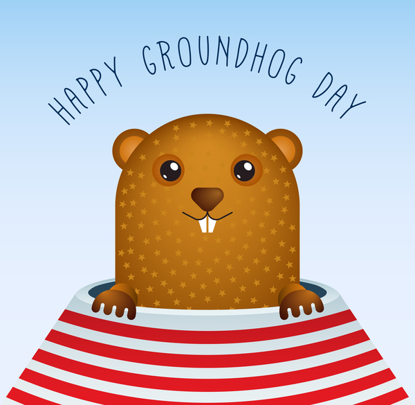 Happy groundhog day cartoon vectors 08