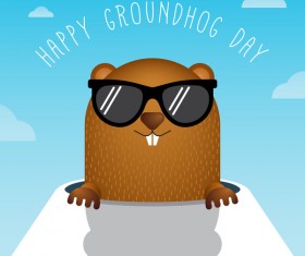 Happy groundhog day cartoon vectors 09