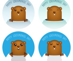 Happy groundhog day cartoon vectors 10