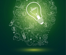 Head with idea infographic vectors 01