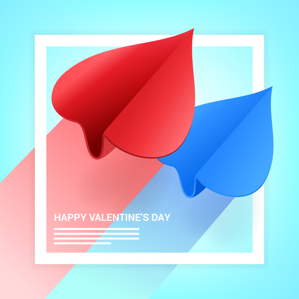 Heart aircraft with valentine day card vectors 01