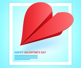 Heart aircraft with valentine day card vectors 02
