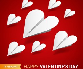 Heart aircraft with valentine day card vectors 03