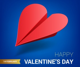 Heart aircraft with valentine day card vectors 05