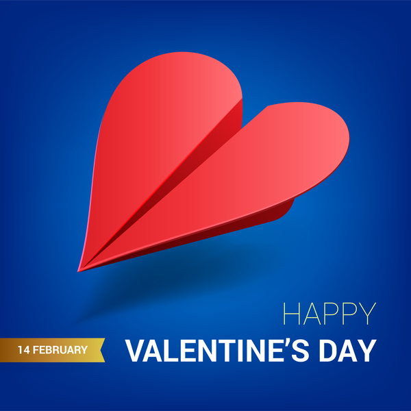 Heart aircraft with valentine day card vectors 05