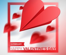 Heart aircraft with valentine day card vectors 06