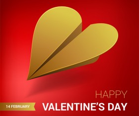 Heart aircraft with valentine day card vectors 08