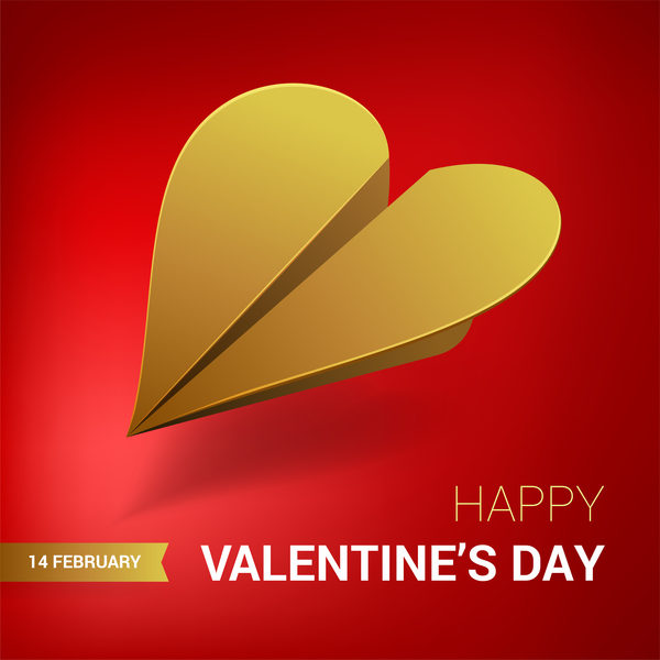 Heart aircraft with valentine day card vectors 08