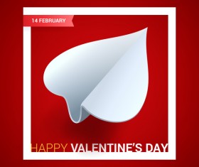 Heart aircraft with valentine day card vectors 09