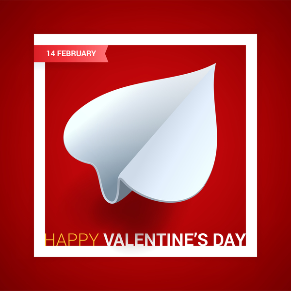 Heart aircraft with valentine day card vectors 09
