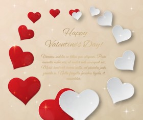 Heart frame valentine day cards vectors template