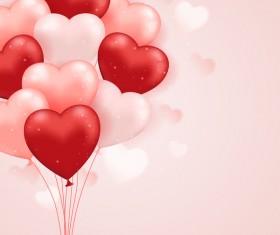 Heart shape balloon with pink background vector