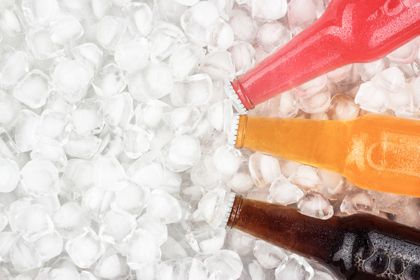 Ice cubes and beer Stock Photo 01