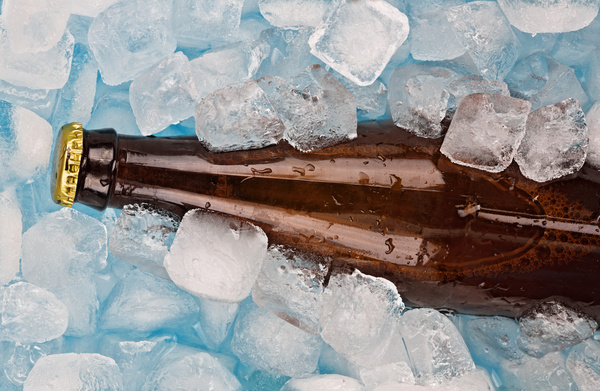 Ice cubes and beer Stock Photo 02