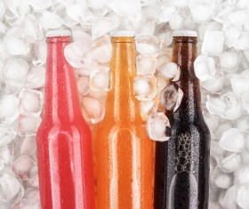 Ice cubes and beer Stock Photo 03