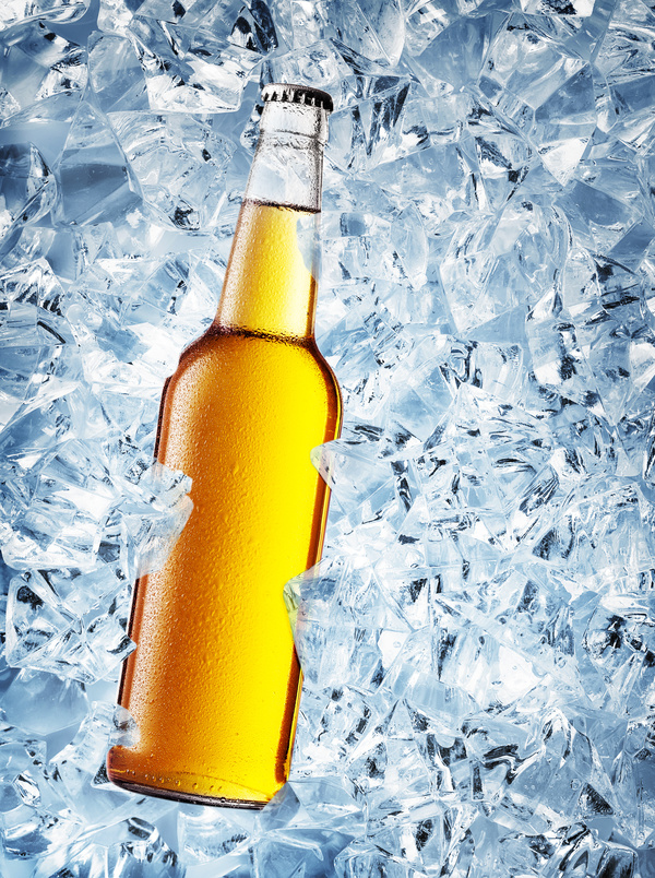 Ice cubes and beer Stock Photo 04