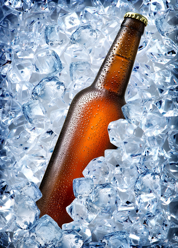 Ice cubes and beer Stock Photo 05