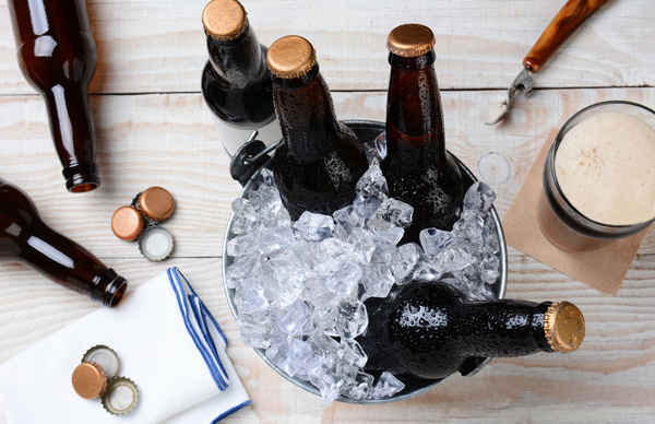 Ice cubes and beer Stock Photo 06