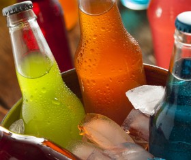 Ice cubes and beer in buckets Stock Photo 04