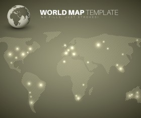 Infographic world map pie charts brown vector 01