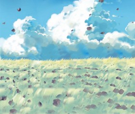 Stock Photo Country Landscape Watercolor Painting free download