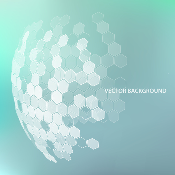 Light color background with hexagonal spherical vector 02