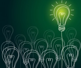 Lightbulb with ideas infographics vector template 03