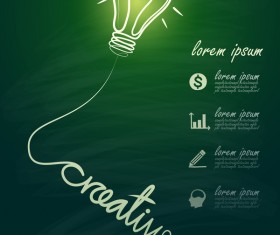 Lightbulb with ideas infographics vector template 05