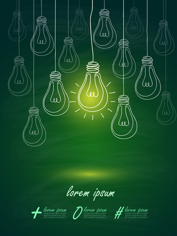 Lightbulb with ideas infographics vector template 08