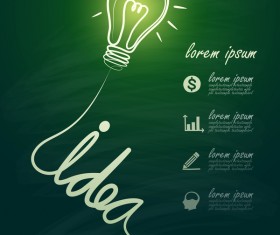 Lightbulb with ideas infographics vector template 09