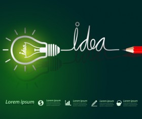 Lightbulb with ideas infographics vector template 10
