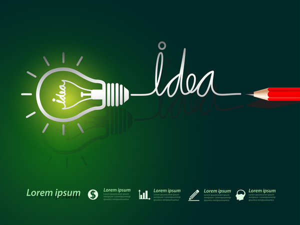 Lightbulb with ideas infographics vector template 10