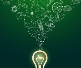 Lightbulb with ideas infographics vector template 14