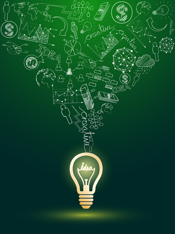 Lightbulb with ideas infographics vector template 14