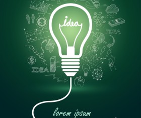 Lightbulb with ideas infographics vector template 16