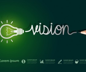 Lightbulb with ideas infographics vector template 17