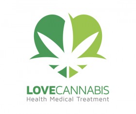 Love cannabis logo design vector 01