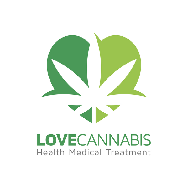 Love cannabis logo design vector 01