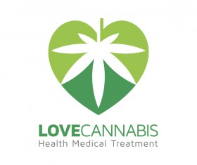 Love cannabis logo design vector 02
