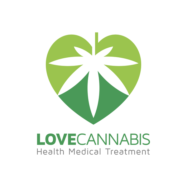 Love cannabis logo design vector 02
