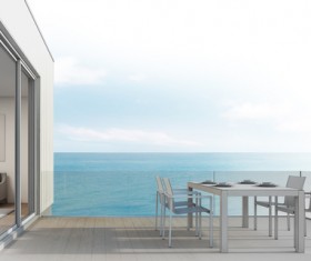 Luxury beach house with sea view pool in modern design Stock Photo 11