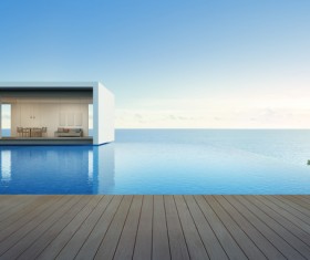 Luxury beach house with sea view pool in modern design Stock Photo 20