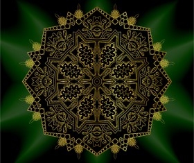 Mandala golden pattern decor vector 01